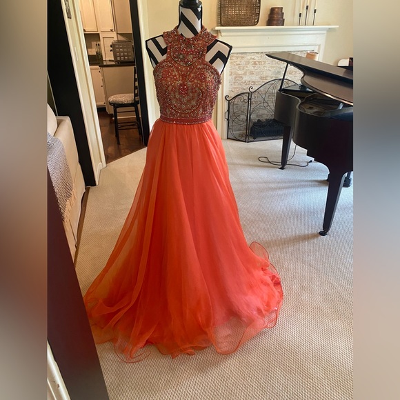 SALE!!! CORAL Jovani COUTURE Ball Gown from Henri's - Picture 1 of 17
